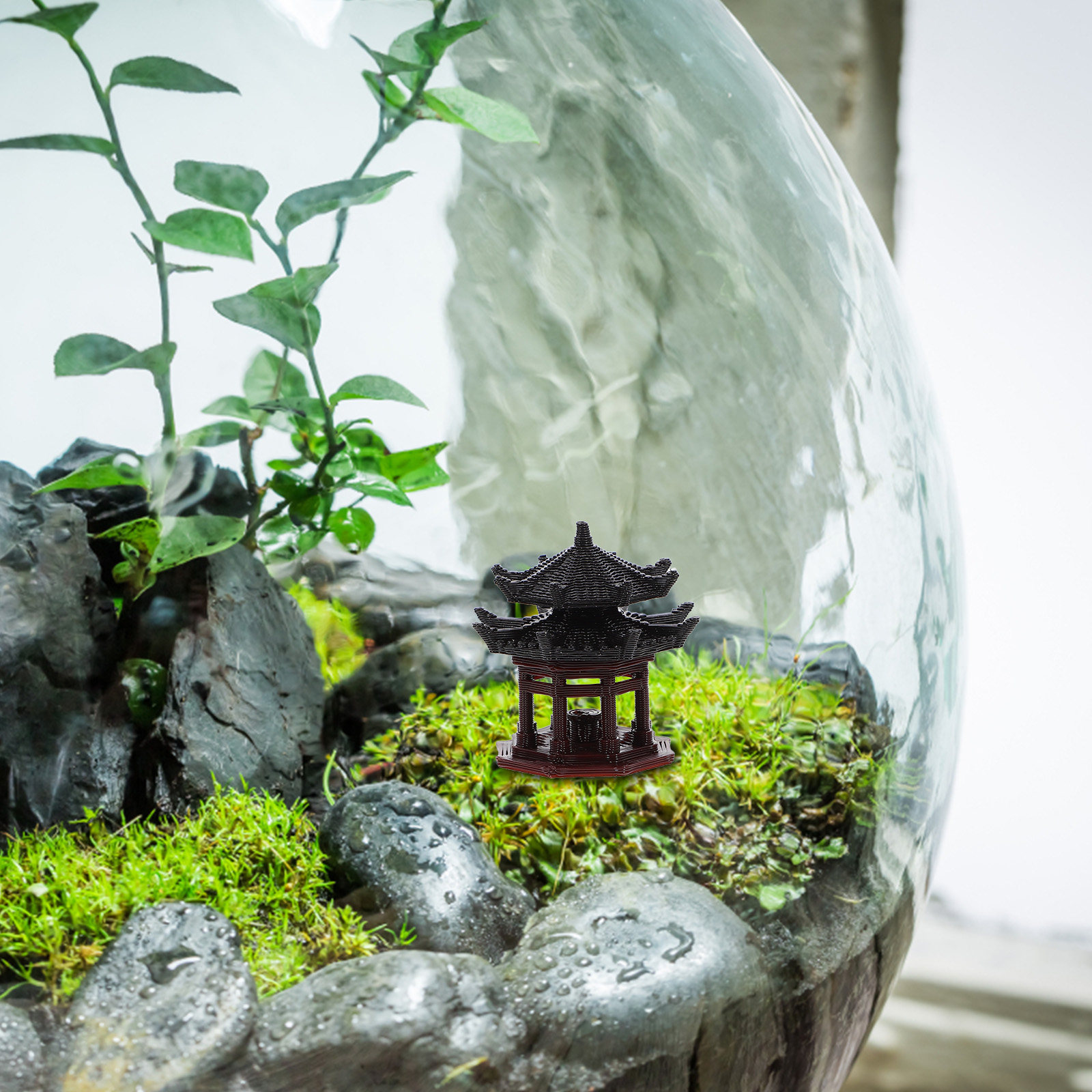 Mini-Plastik-Pavillon-Statue,  – Bonsai Garden Landscape Design Bewertung und Preis